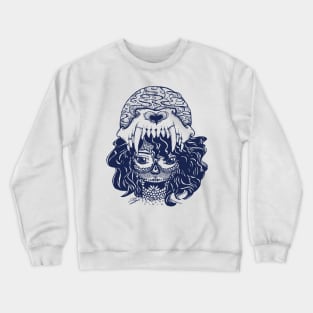 Girl and Wolf Skull Crewneck Sweatshirt